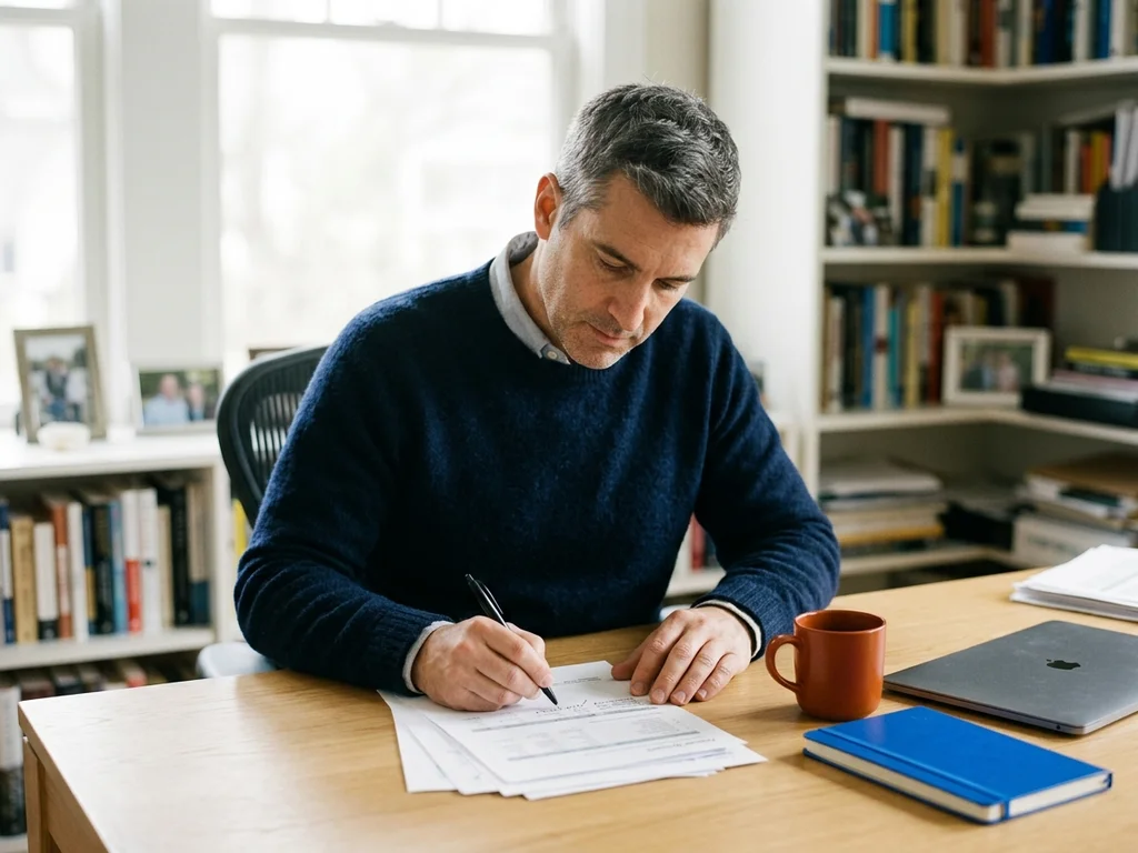 Julien Martin, consultant SEO senior à Bobigny, analyse des rapports de performance pour ses clients.